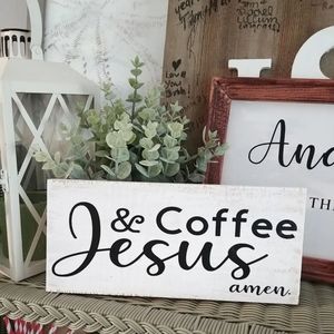 Handmade farmhouse Jesus sign